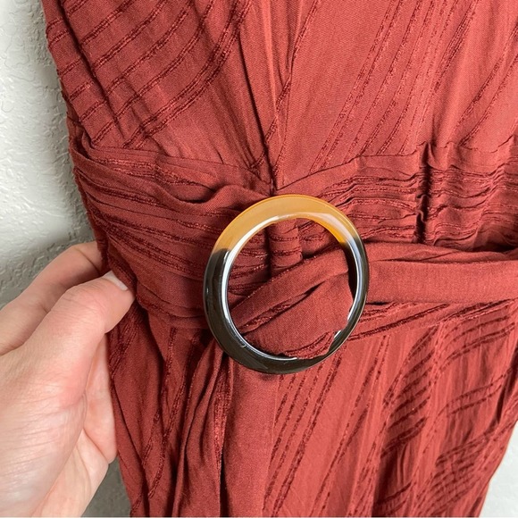 MOULINETTE SOEURS FOR ANTHROPOLOGIE Rusty Red Dress with Belt Size 0 - Picture 8 of 12